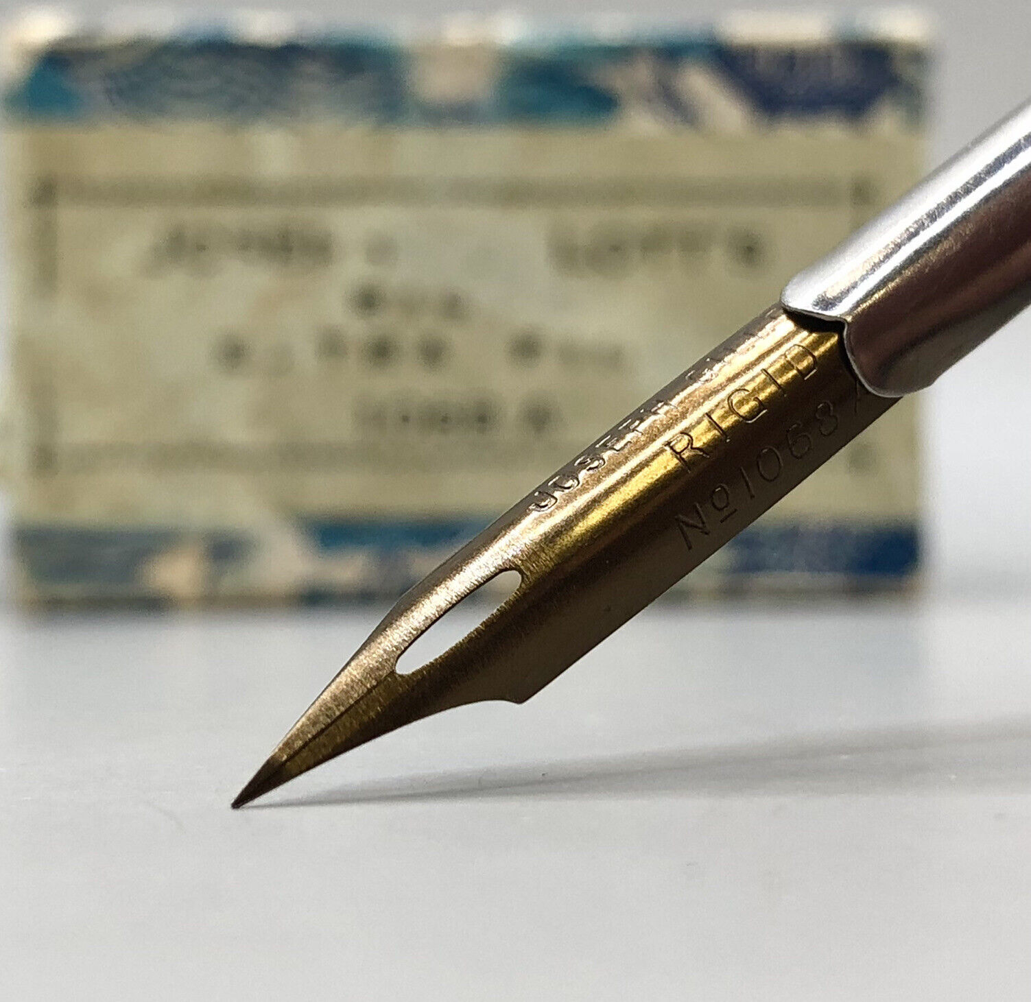 x3 Joseph Gillott’s 1068-A Rigid Extra Fine Dip Pen Nib Antique HAND GRIND