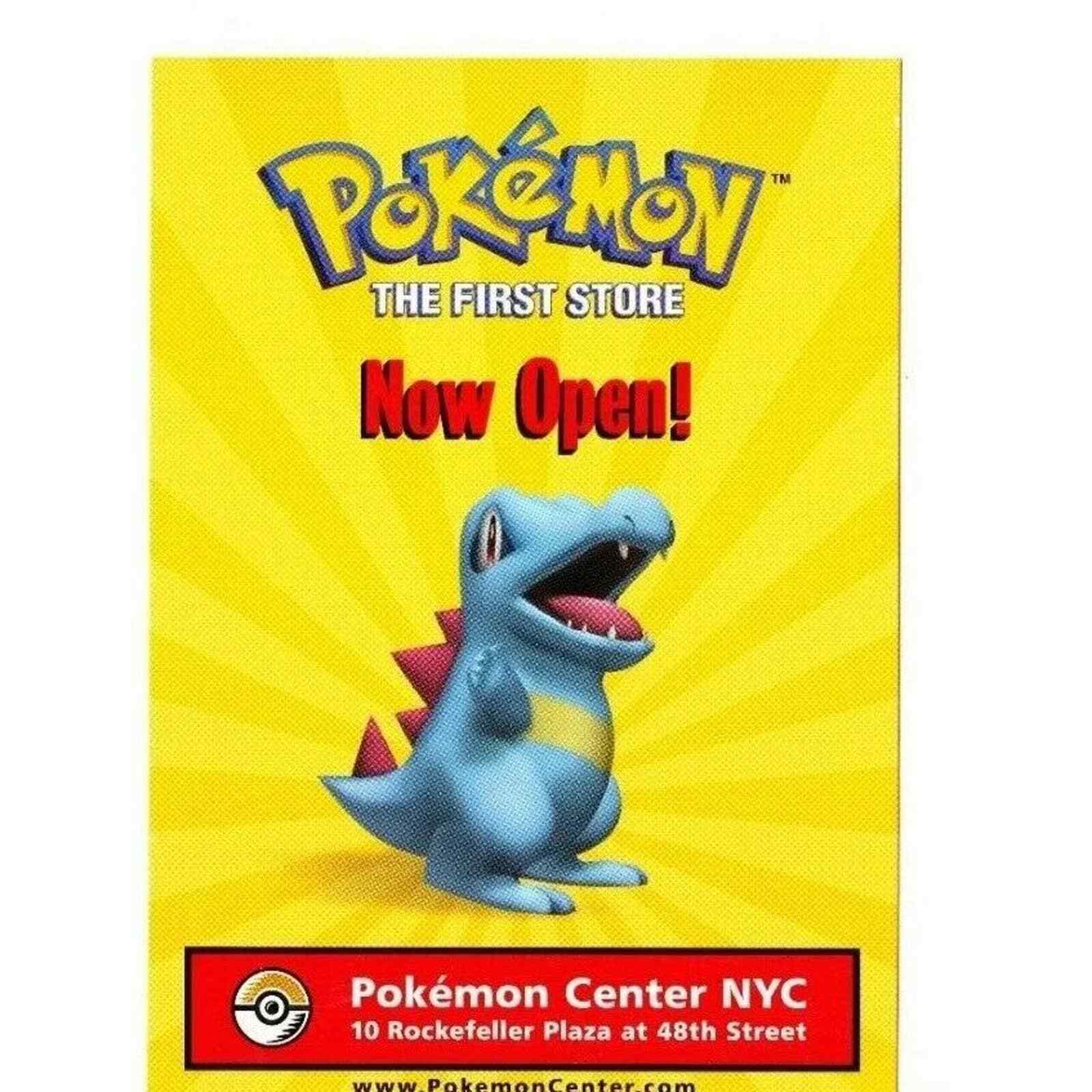Pokémon Center The First Store postcard NYC 2001 Totodile Opening Advertising