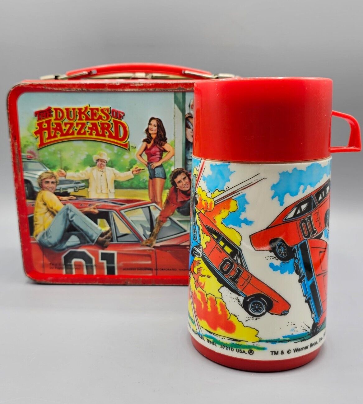 VTG 1980 The Dukes Of Hazzard (Bo & Luke) Metal Lunchbox w/Thermos Aladdin Inc.