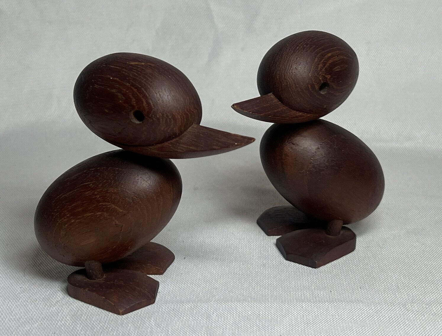 Pair Of Mid Century Wooden Ducklings