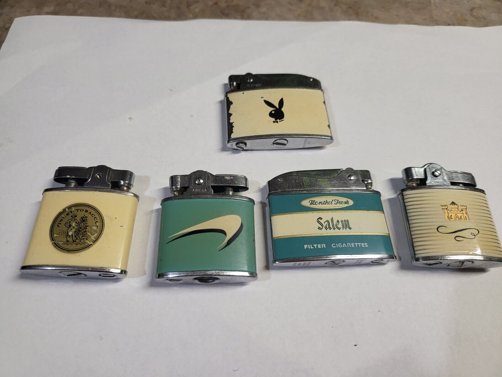5 Pieces Of Vintages Lighters Lot  Made in Japan (No Fluids)