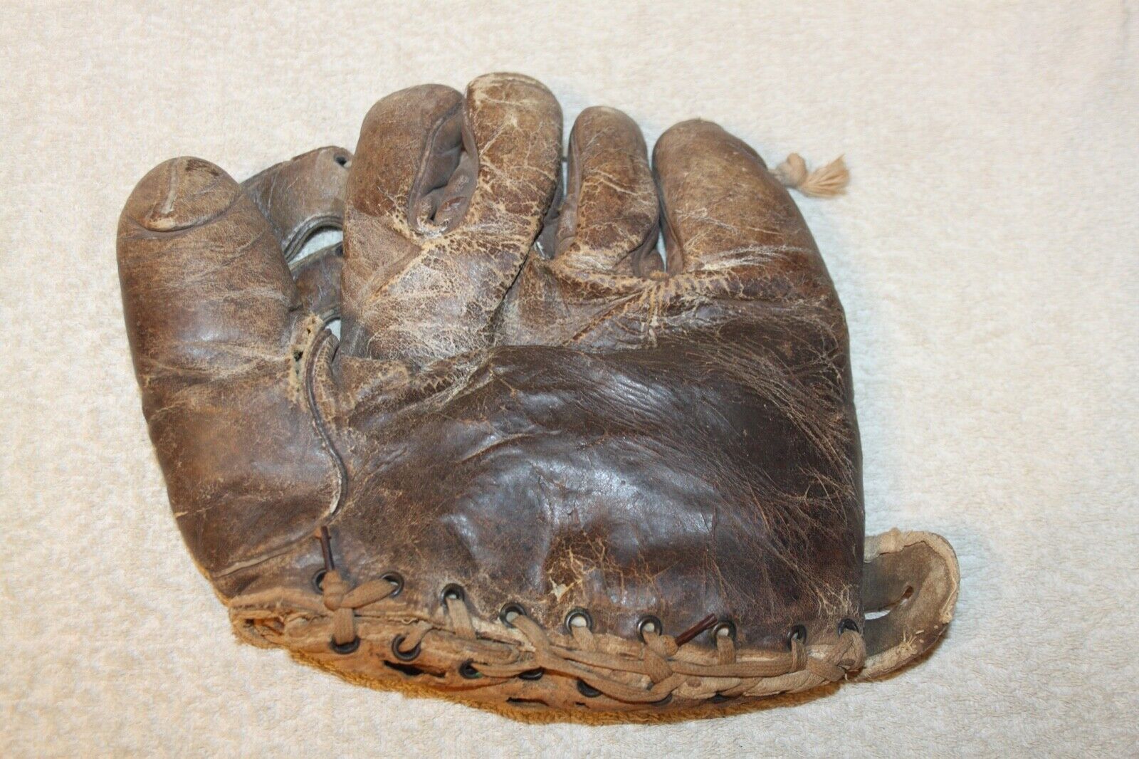 Vintage Leather Baseball Glove, Mitt, No Writing