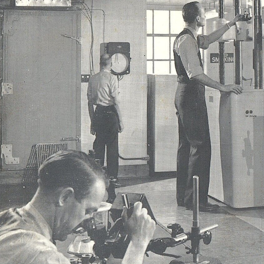 c.1950 Frigidaire Appliances General Motors Ad Postcard Testing Metal Masters
