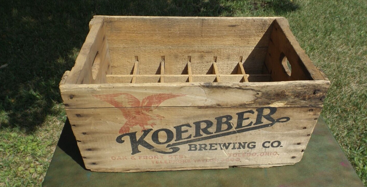 Vintage 1933 Koerber Wooden Beer Case