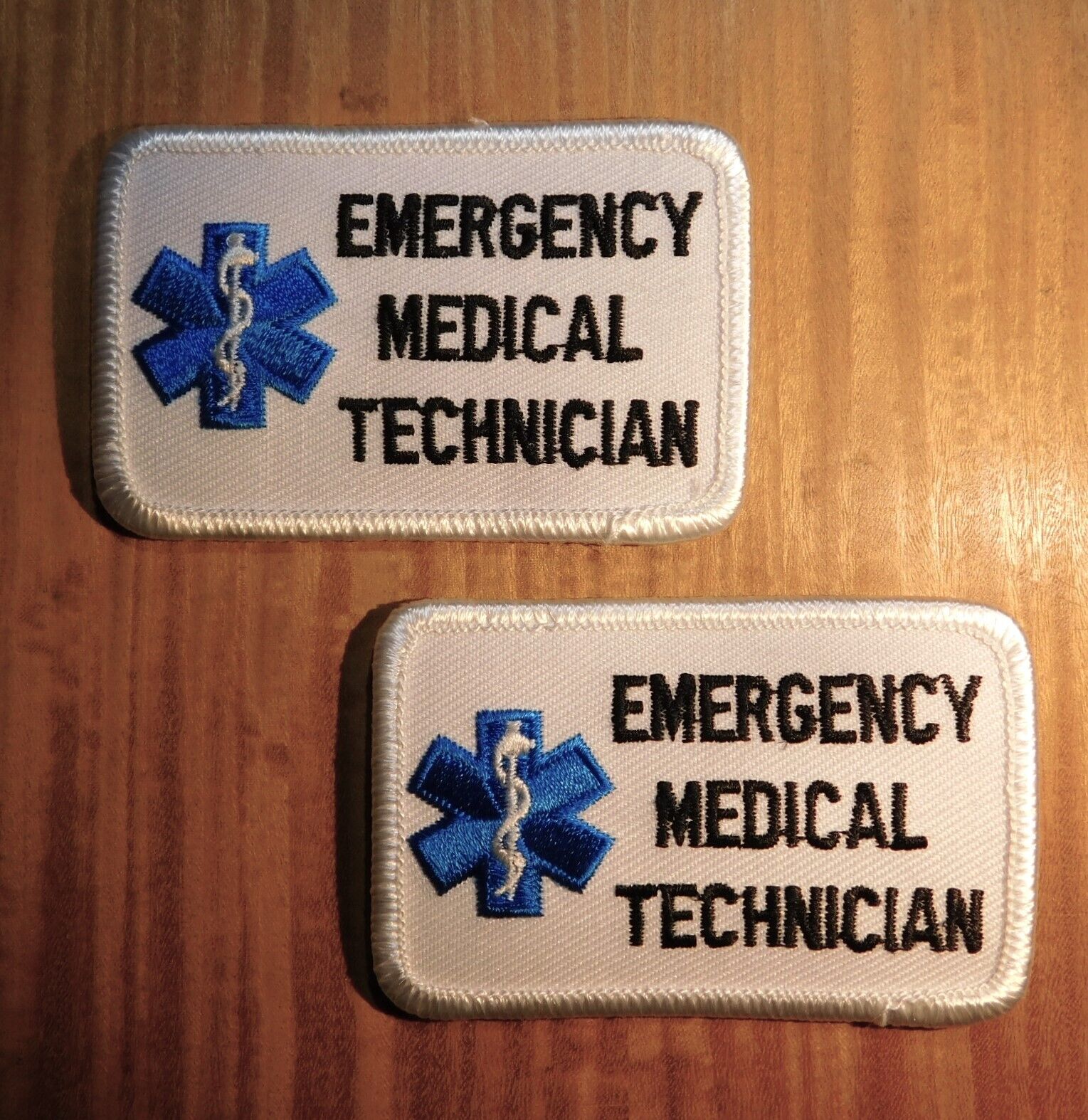 GEMSCO NOS Patch EMS - 1 PAIR TABS - EMERGENCY MED TECH - EMT ORIGINAL 1995