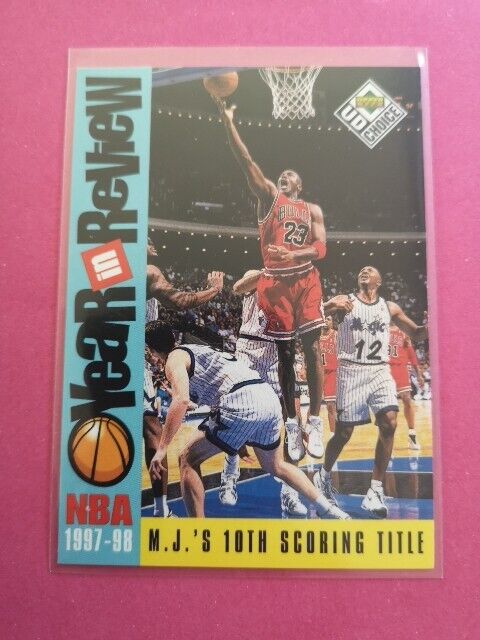Michael Jordan Chicago Bulls NBA Basketball Card #189 Year In Review 1997 98