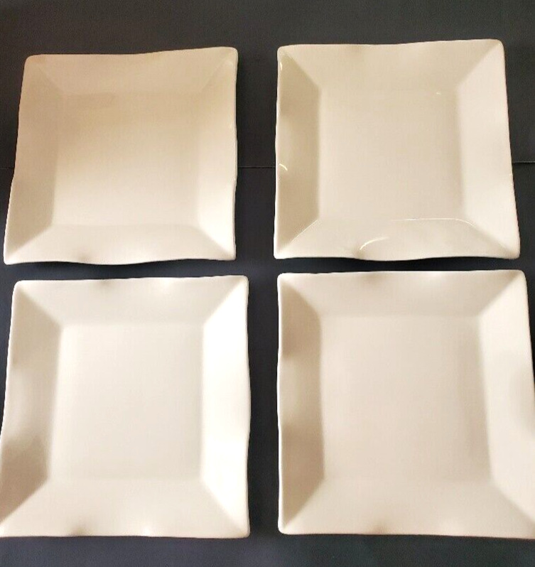 Mikasa Brava Cream Square Dinner Plates set of 4