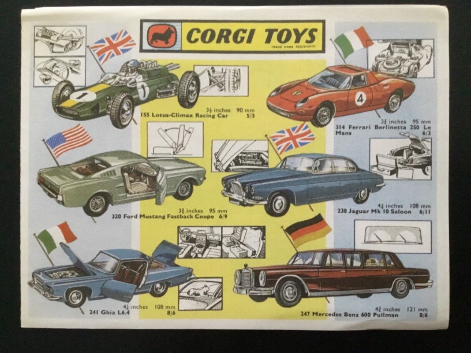1960’s Iconic CORGI TOYS Catalogue of CORGI Item’s **((Reproduction))**