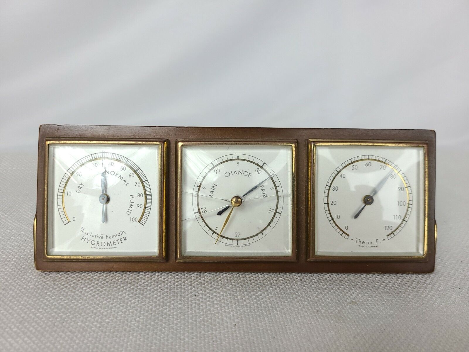 Mid Century Modern Hygrometer Barometer Thermometer Humidity West Germany