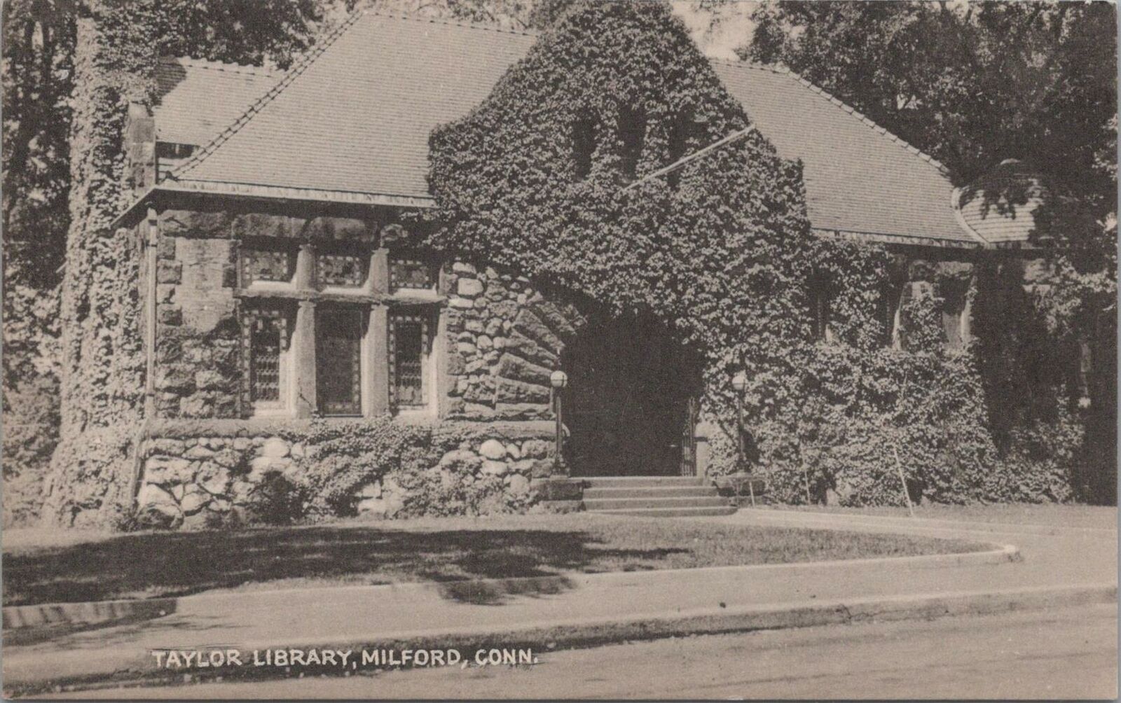 Postcard Taylor Library Milford CT 