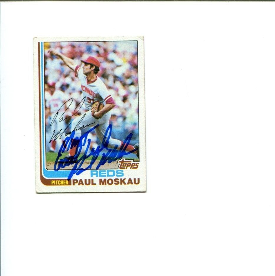 Paul Moskau Cincinnati Reds 1982 Topps Signed Autograph Photo Card