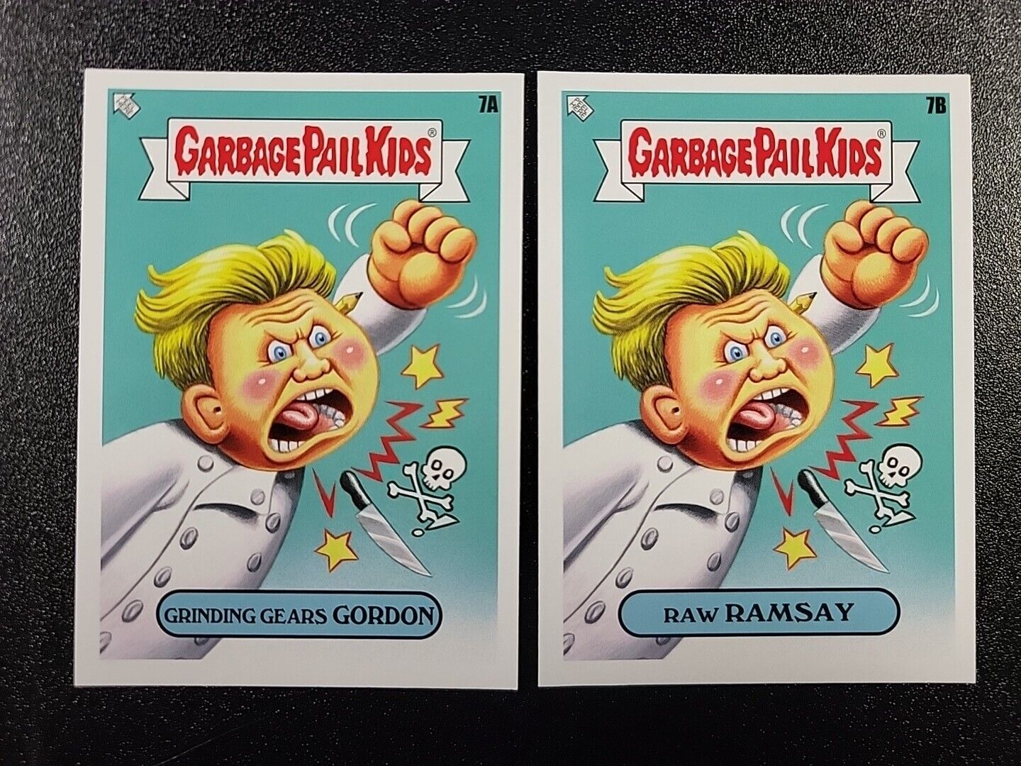 Gordon Ramsay Hell's Kitchen Spoof Garbage Pail Kids 2 Card Set