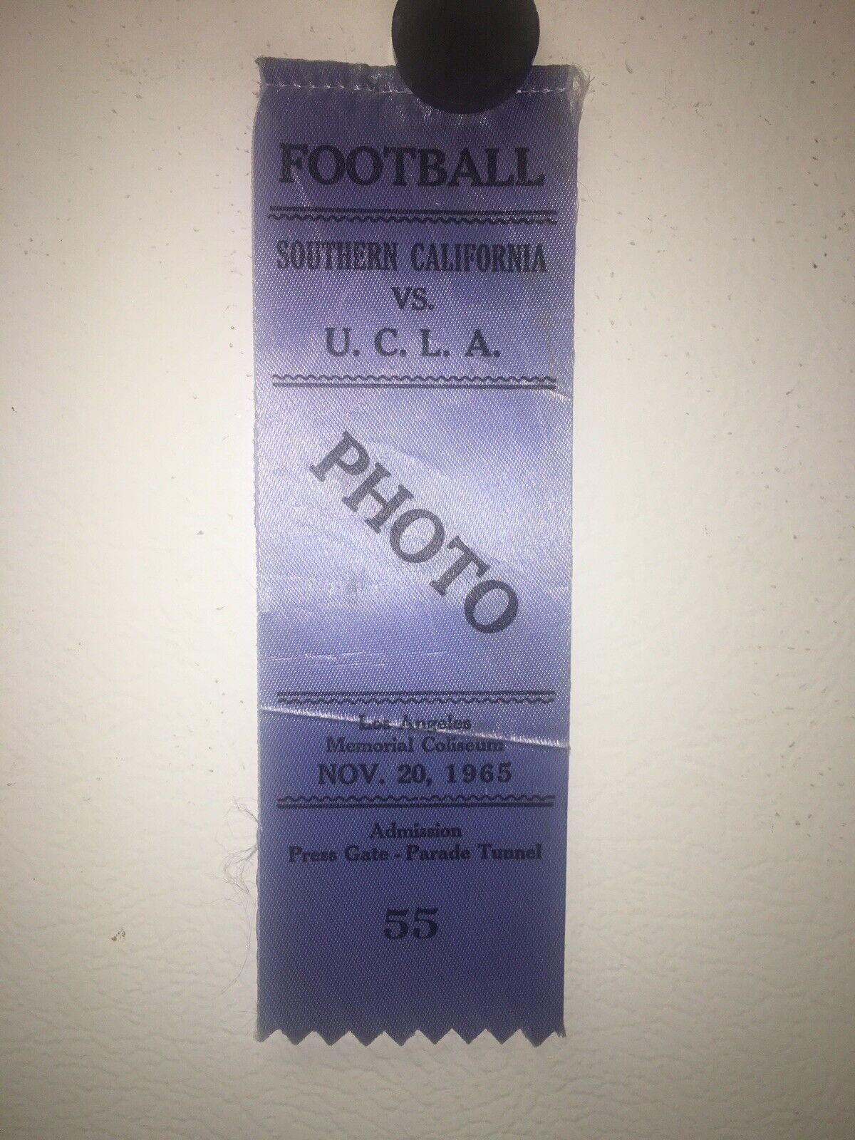 Vintage USC vs. UCLA 1965 Photographer’s Press Pass