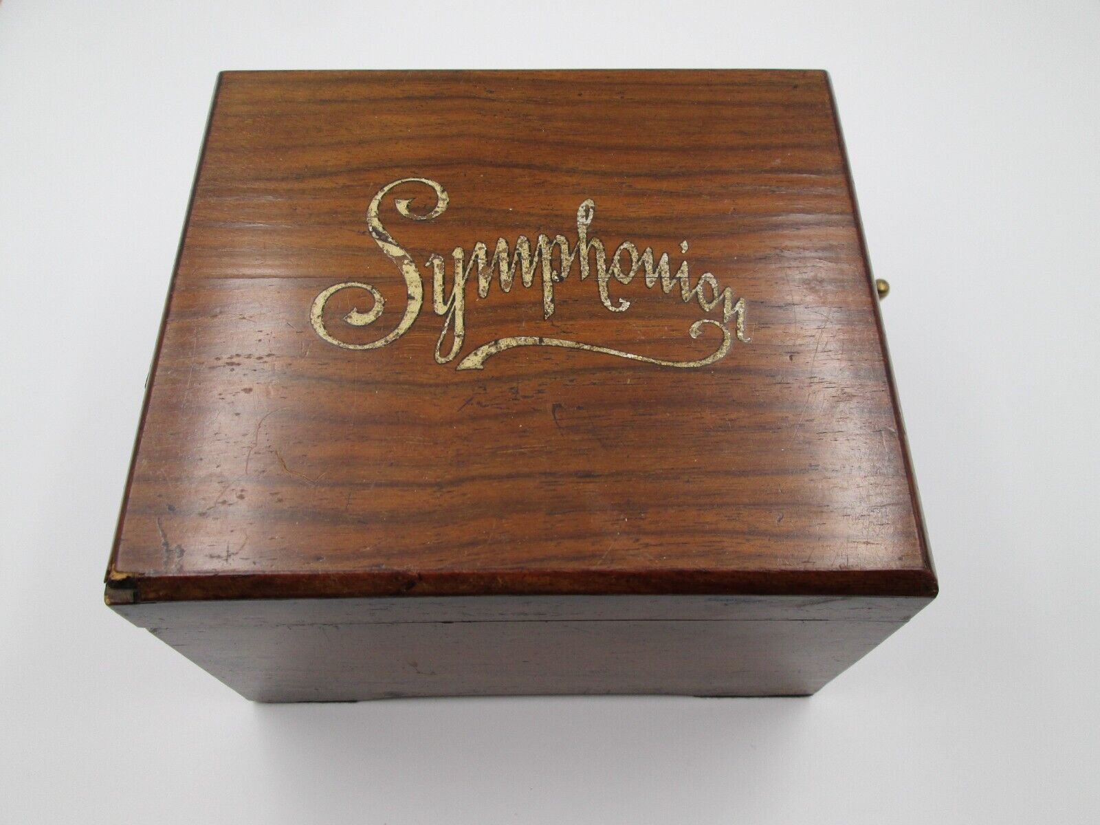 Antique Symphonion Mechanical Music Box W 4 Metallic Records Hand Crank 1880s