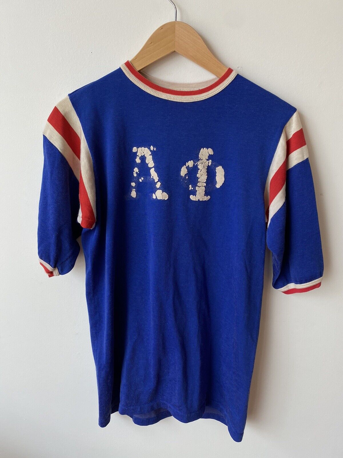 Vintage 70s 80s Sorority Fraternity Rawlings Blue Football Jersey Small S