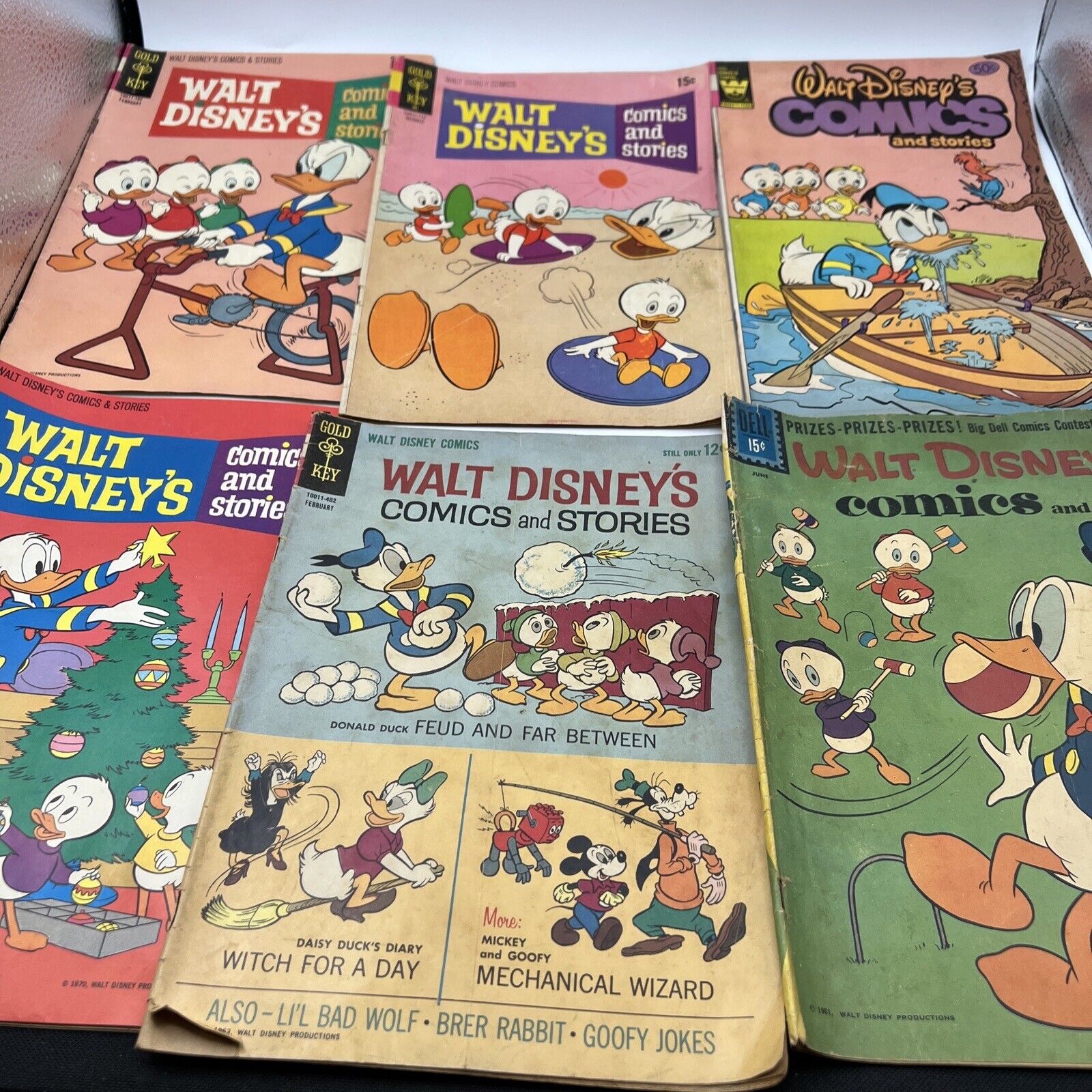 Walt Disney\'s Comics and Stories FC Dell LOT of 6 1961,64,71,81 B3691
