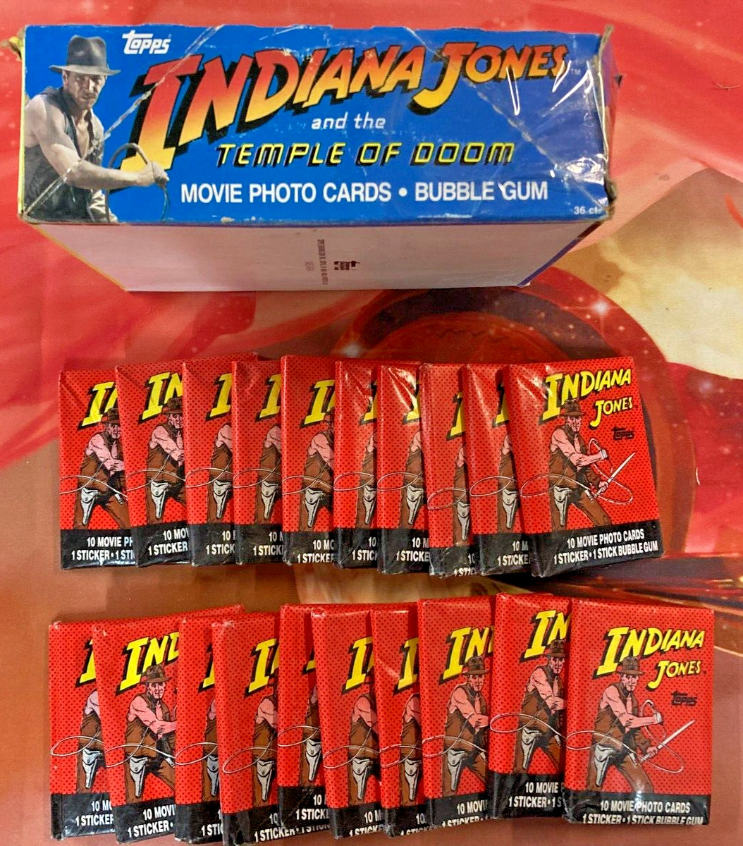 Sealed Indiana Jones Temple of Doom 1984 Topps Cards Wax Packs Lot of 20