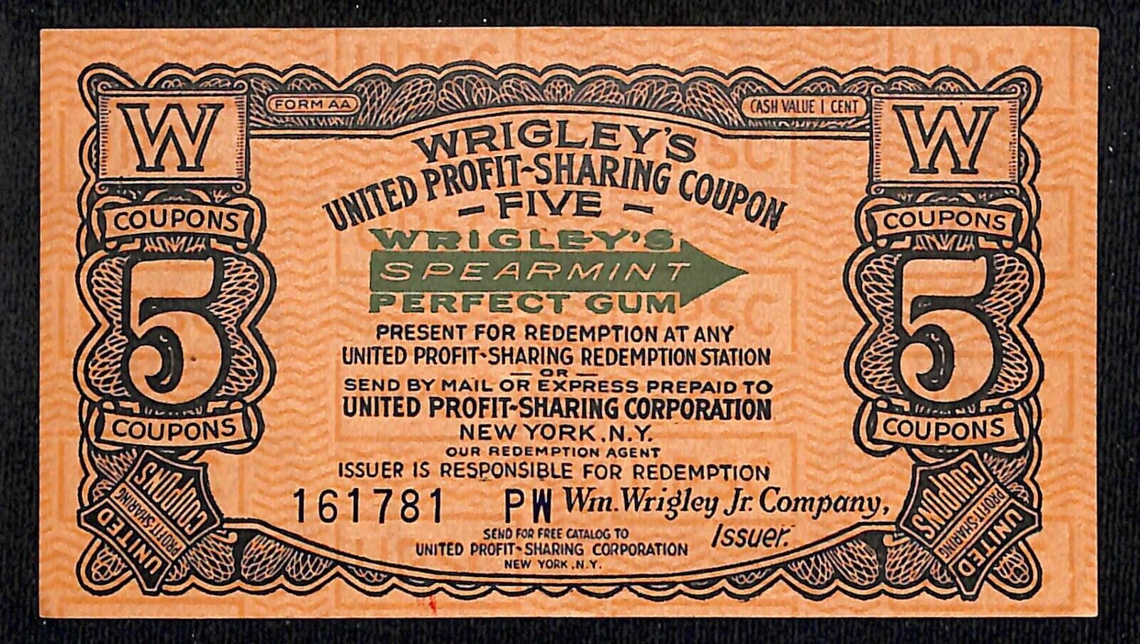 Wrigley's Spearmint Gum United Profit Sharing Coupon 