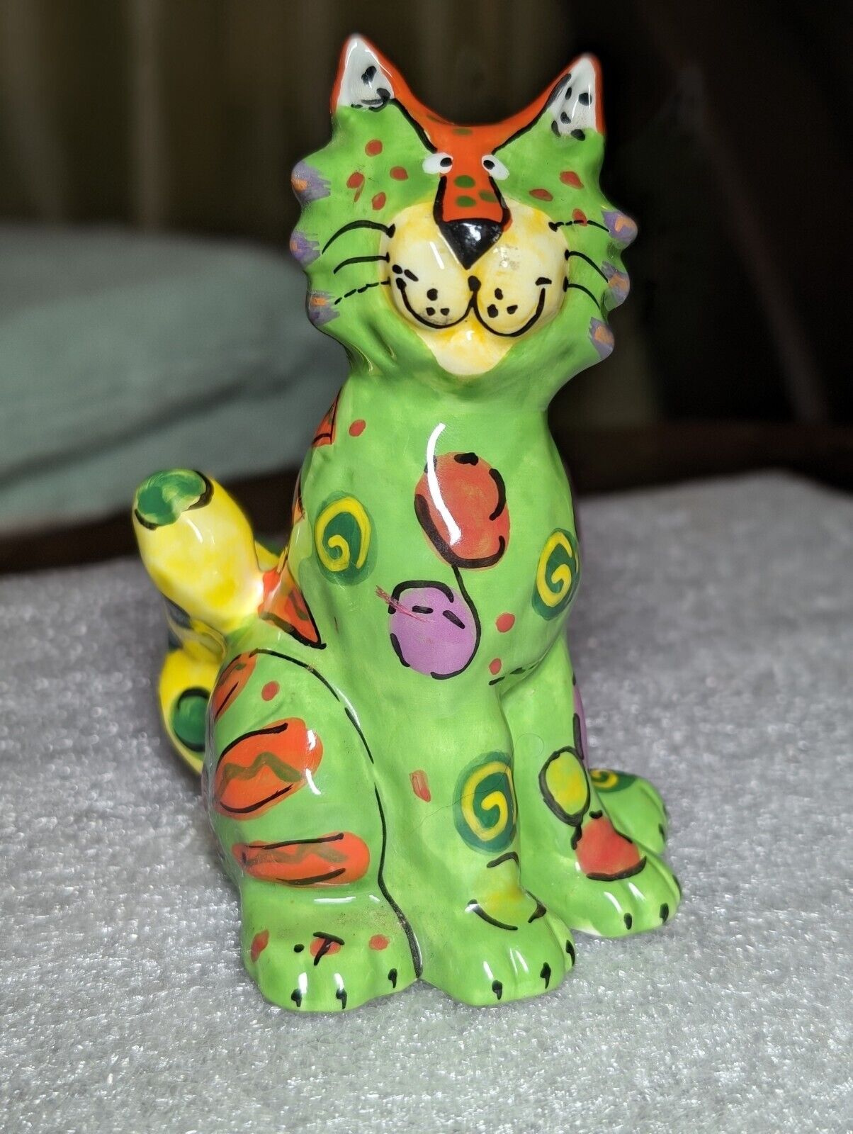 Ganz Dottie Dracos Handpainted Kitty Cat Figurine Colorful Ceramic 4.75\