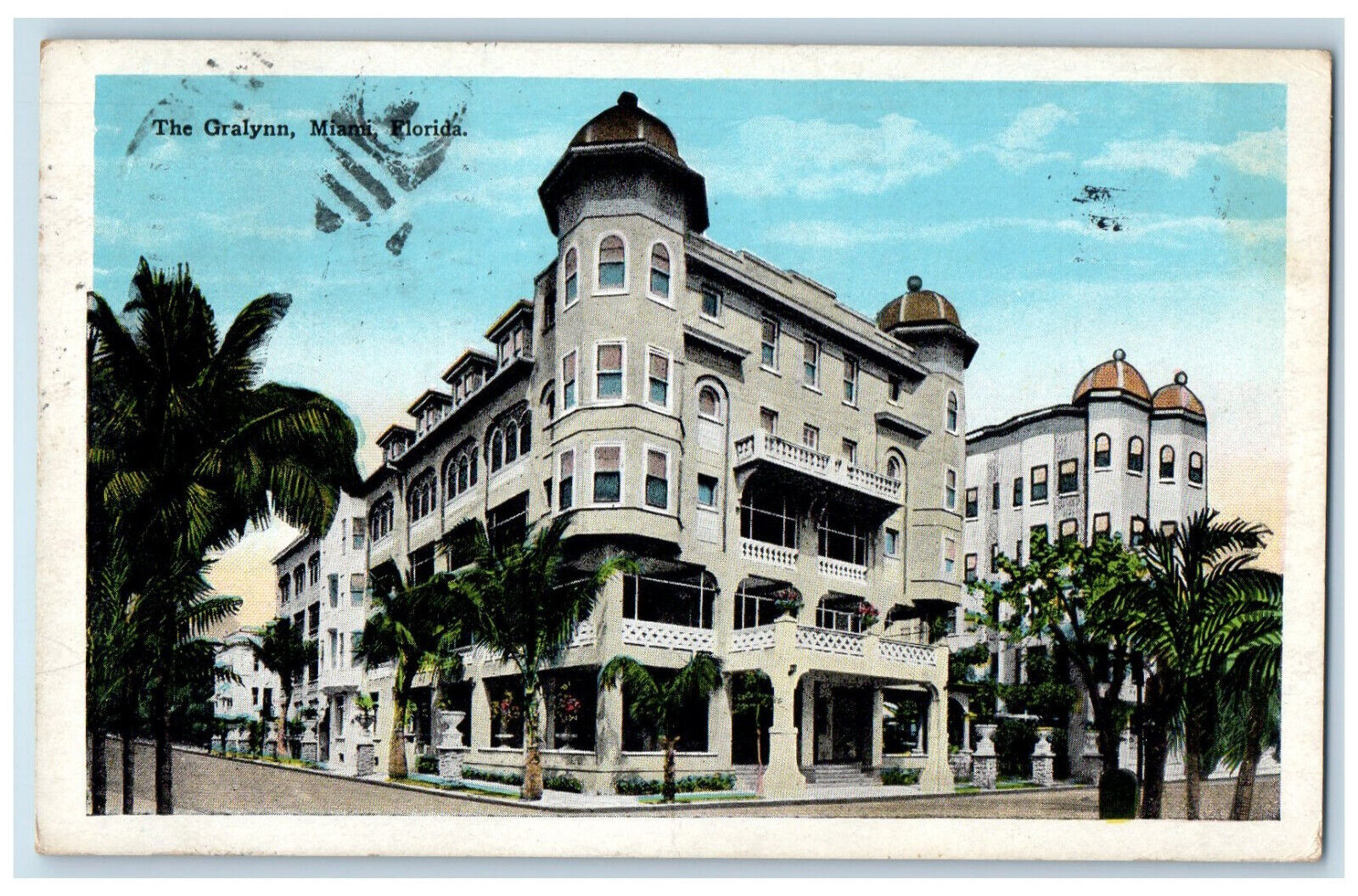 1933 Land of Palms and Sunshine The Gralynn Miami Florida FL Postcard