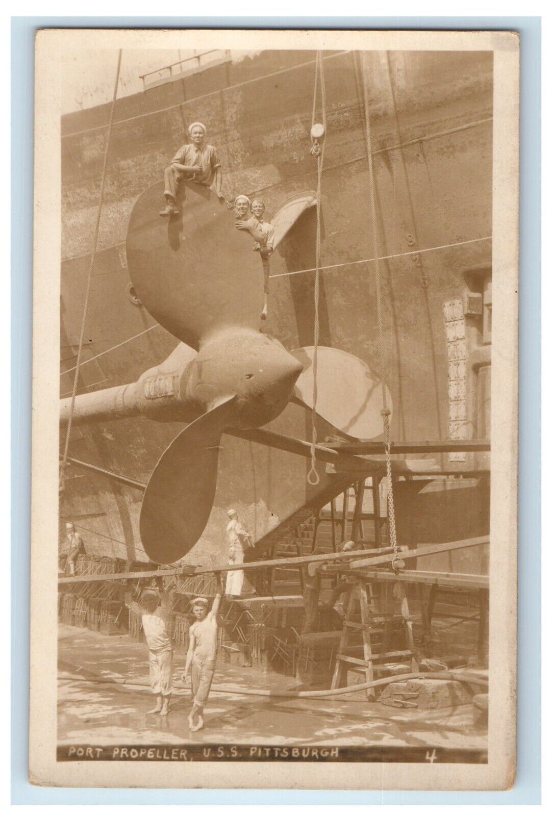 c1920\'s Port Propeller USS Pittsburgh RPPC Photo Unposted Vintage Postcard