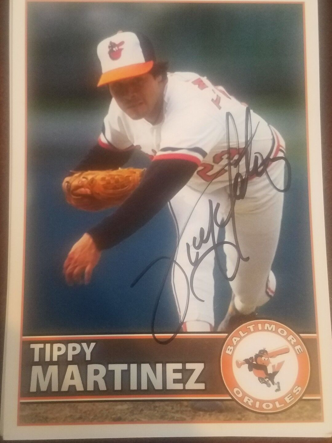 tippy martinez signed orioles postcard autographed card auto baltimore mlb 1983