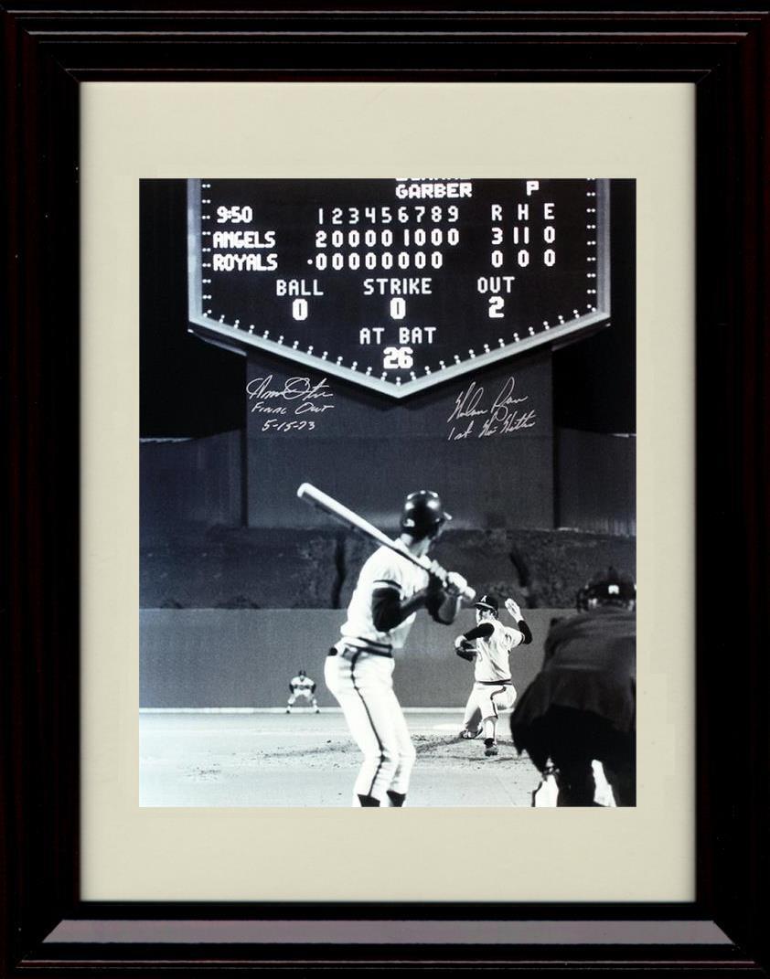 Gallery Framed Nolan Ryan And Amos Otis - Final Out - Anaheim Angels Autograph