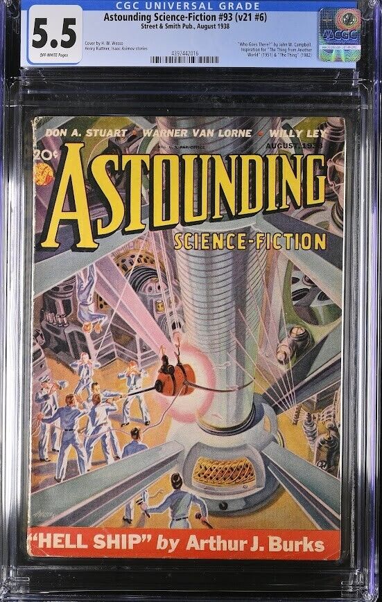 ASTOUNDING SCIENCE-FICTION - August 1938 Pulp CGC 5.5, 1st The Thing