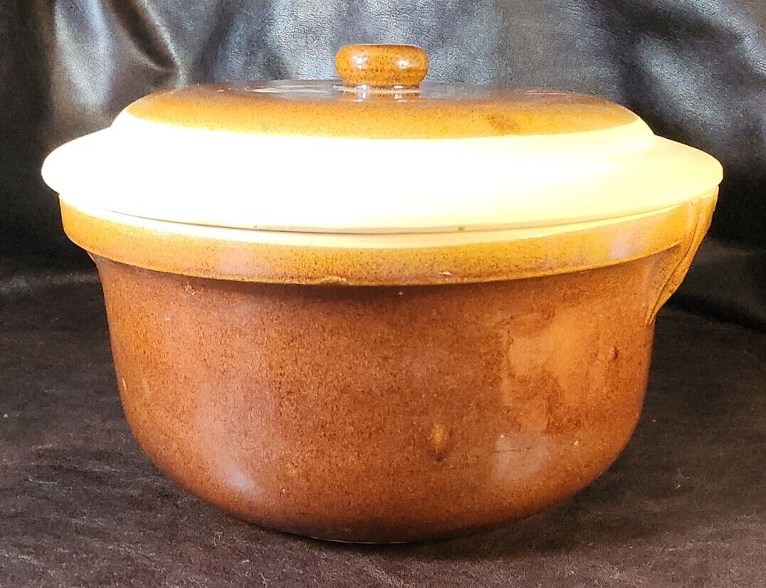 Vintage 1950s Large Terracotta Casserole W/Lid, Made In France/Country French