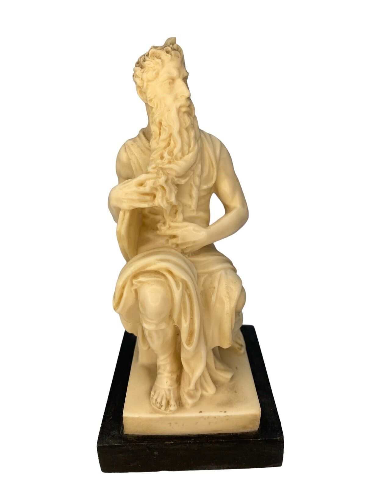 Statue Michaelangelo\'s Moses Resin Vintage Italian Prophet A. SANTINI Italy