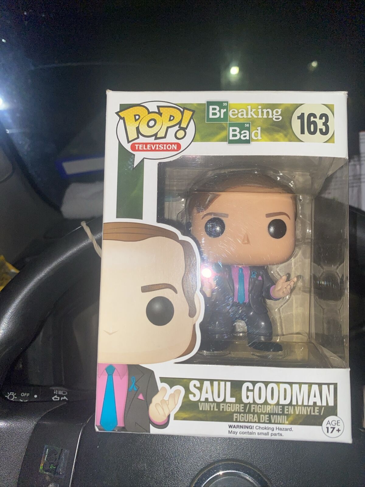 Saul Goodman Breaking Bad Funko Pop #163 New w protector Small Box Crease Back