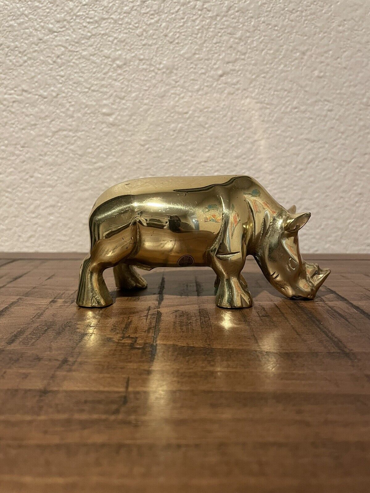 Vintage 5.5” Solid Brass Rhino *Beautiful*