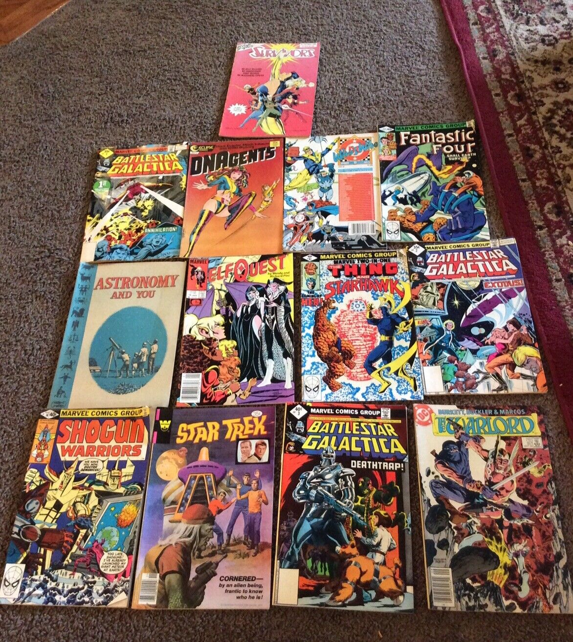 Lot Of 13 Marvel Comics From The 80s Battle Star,survivors,fantastic Four ,