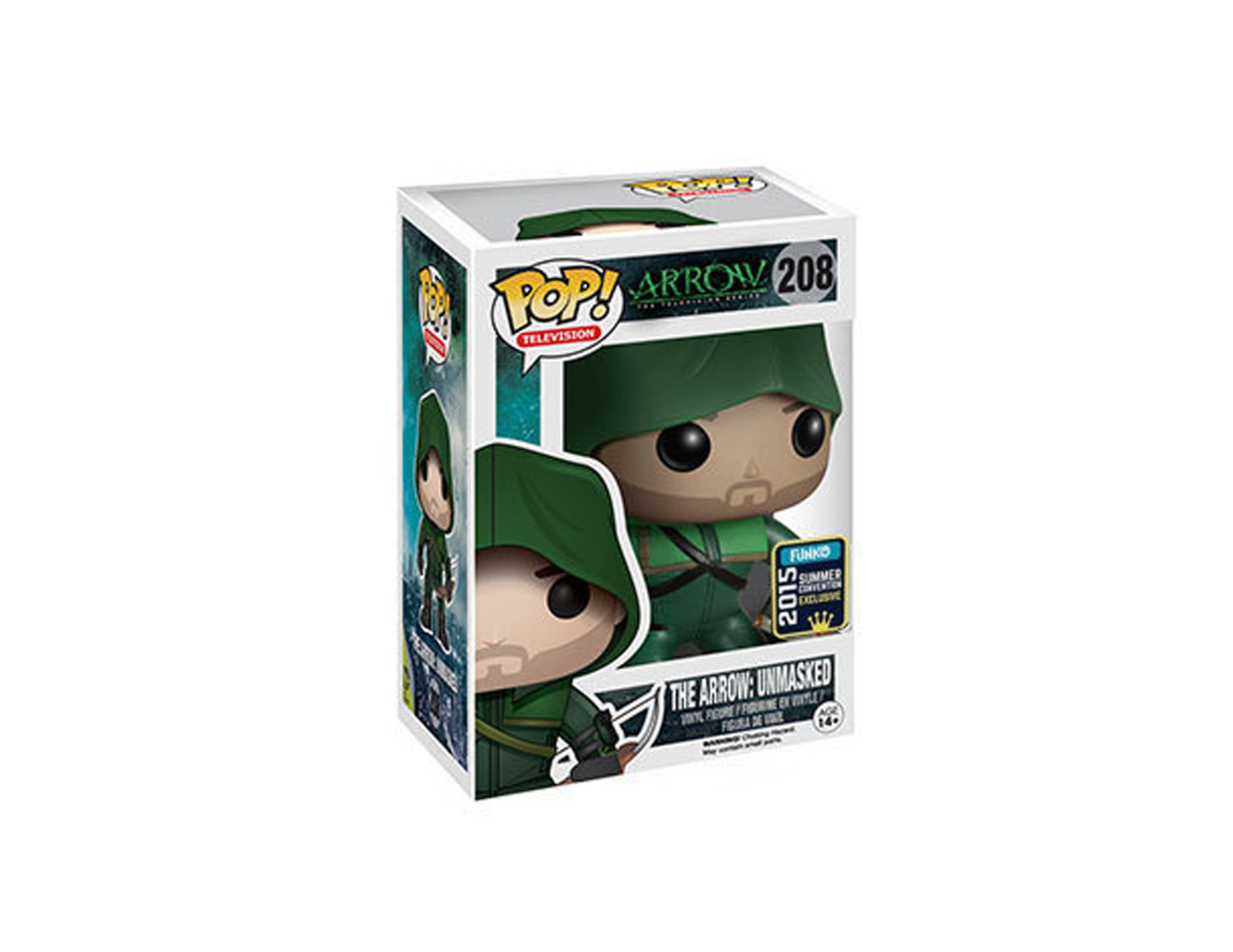Funko POP Arrow - The Arrow Unmasked #208 (2015 SDCC) with Soft Protector (B2)