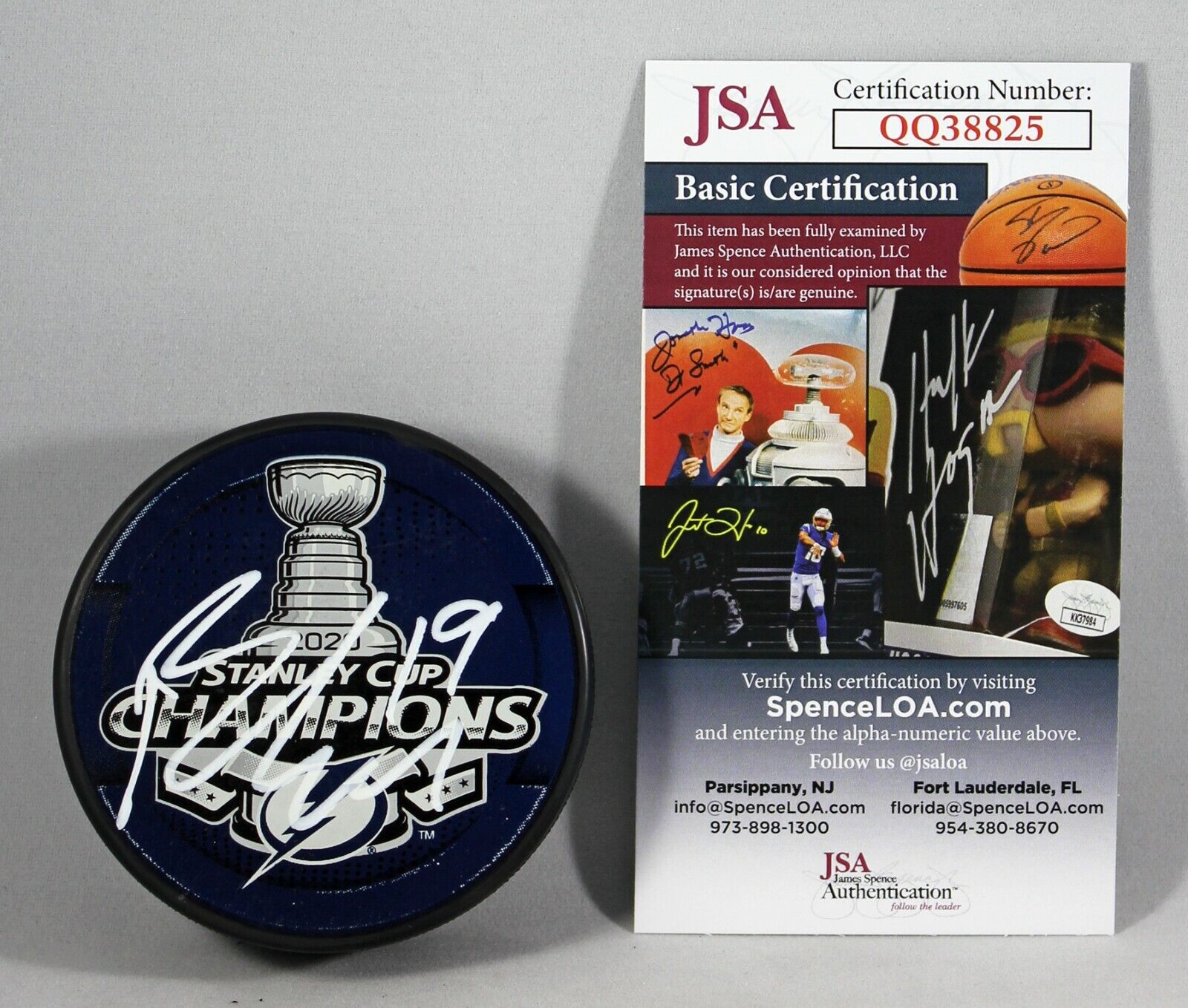 BARCLAY GOODROW SIGNED 2020 STANLEY CUP CHAMPIONS Puck TAMPA BAY LIGHTNING +JSA