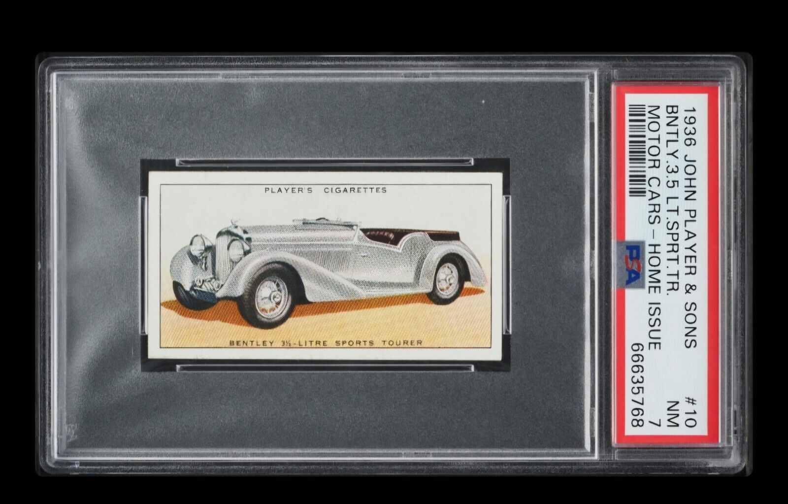 1936 John Player & Sons Motor Cars #10 Bentley 3.5L Sports Tour PSA-7 Non Higher