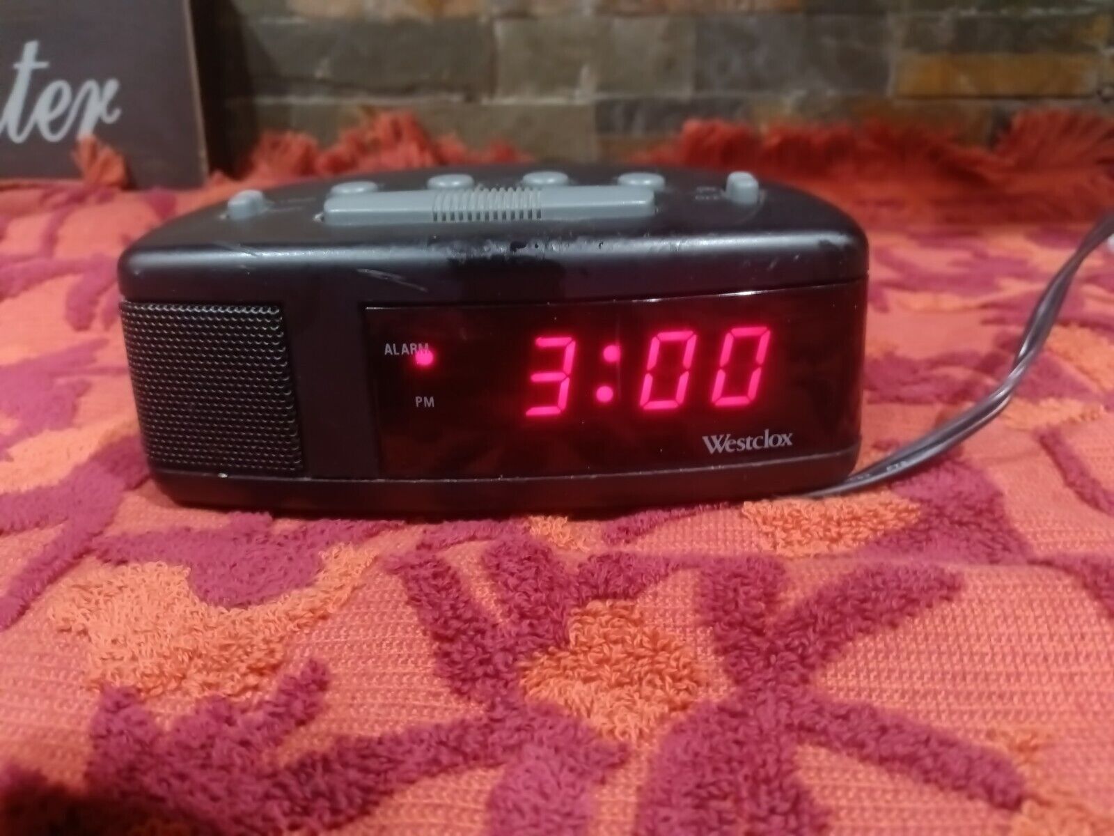 Westclox Black Alarm Clock Model # 22721