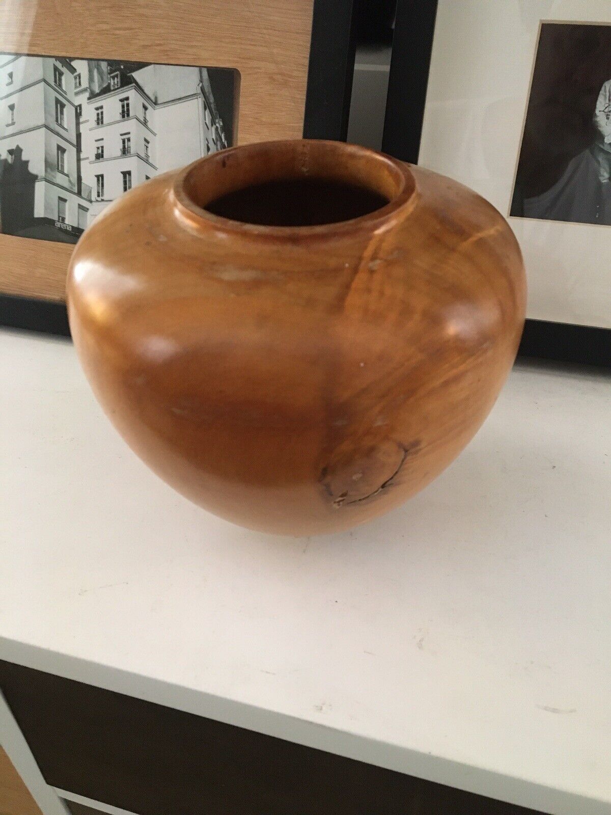 Vintage Maple Wood Vase Vicente Garrido