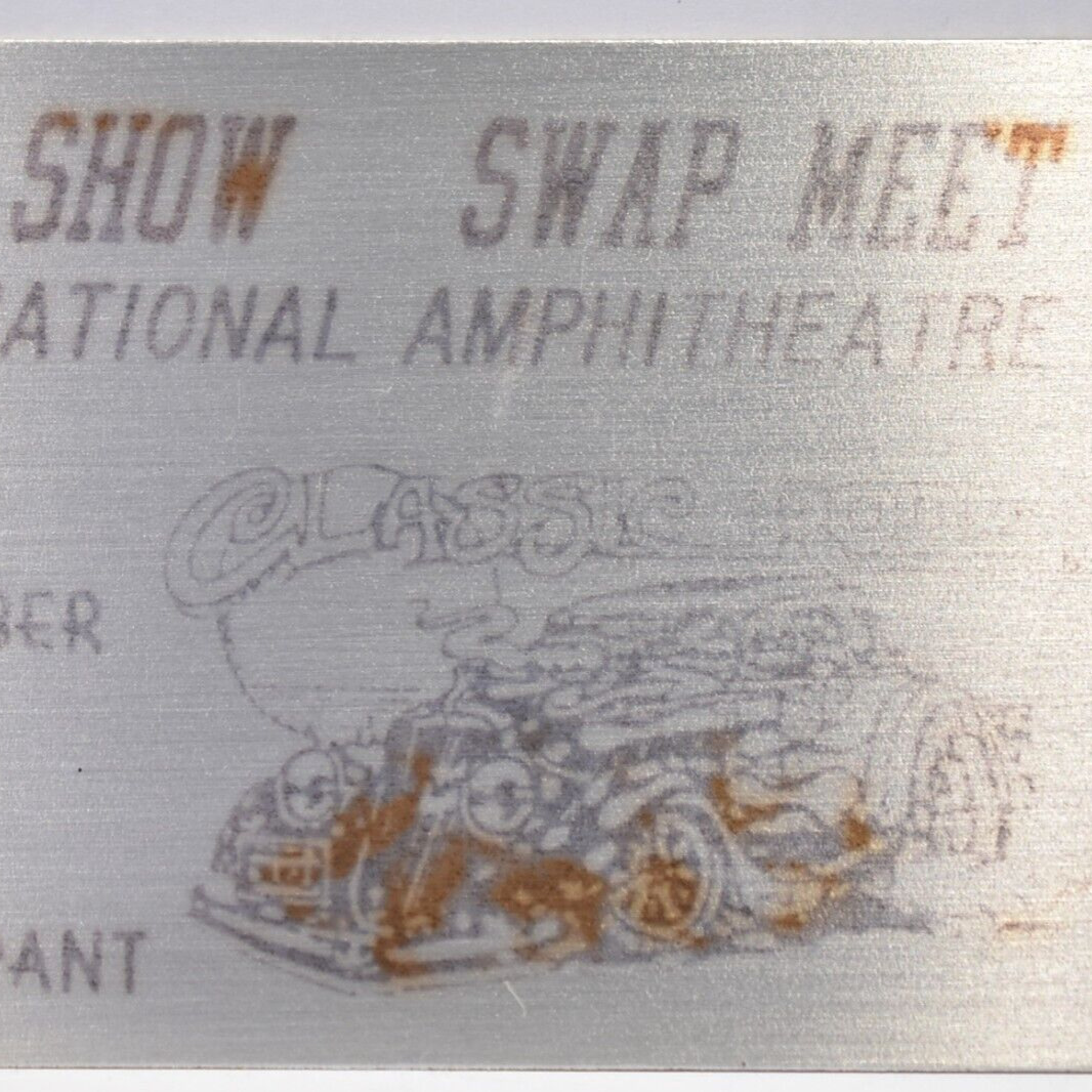 1988 Chicago Auto Show Swap Meet International Amphitheatre Illinois Plaque