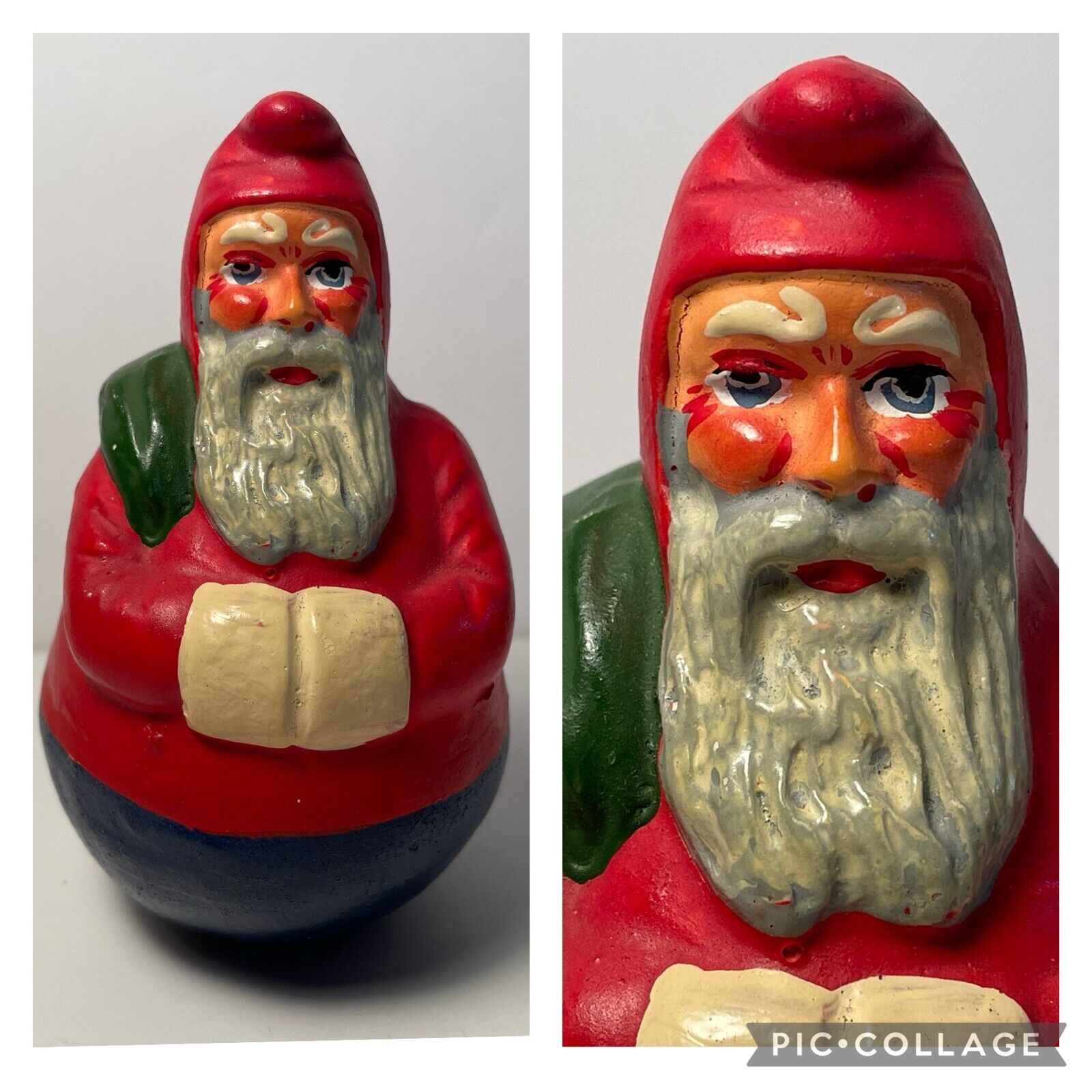 Vintage Schoenhut Santa Rolly Dolly Roly Poly Small Santa Claus 4”