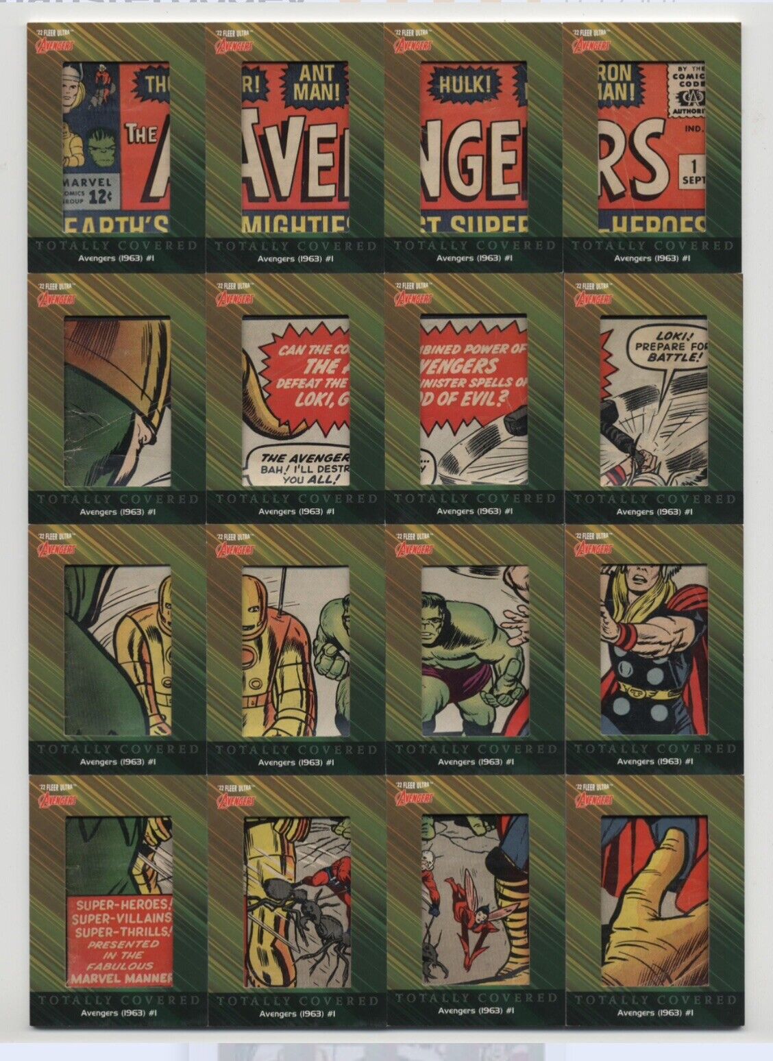 Avengers #1 1963 Comic Cover Cut Upper Deck Fleer Ultra Avengers 1/1 (16 Cards)