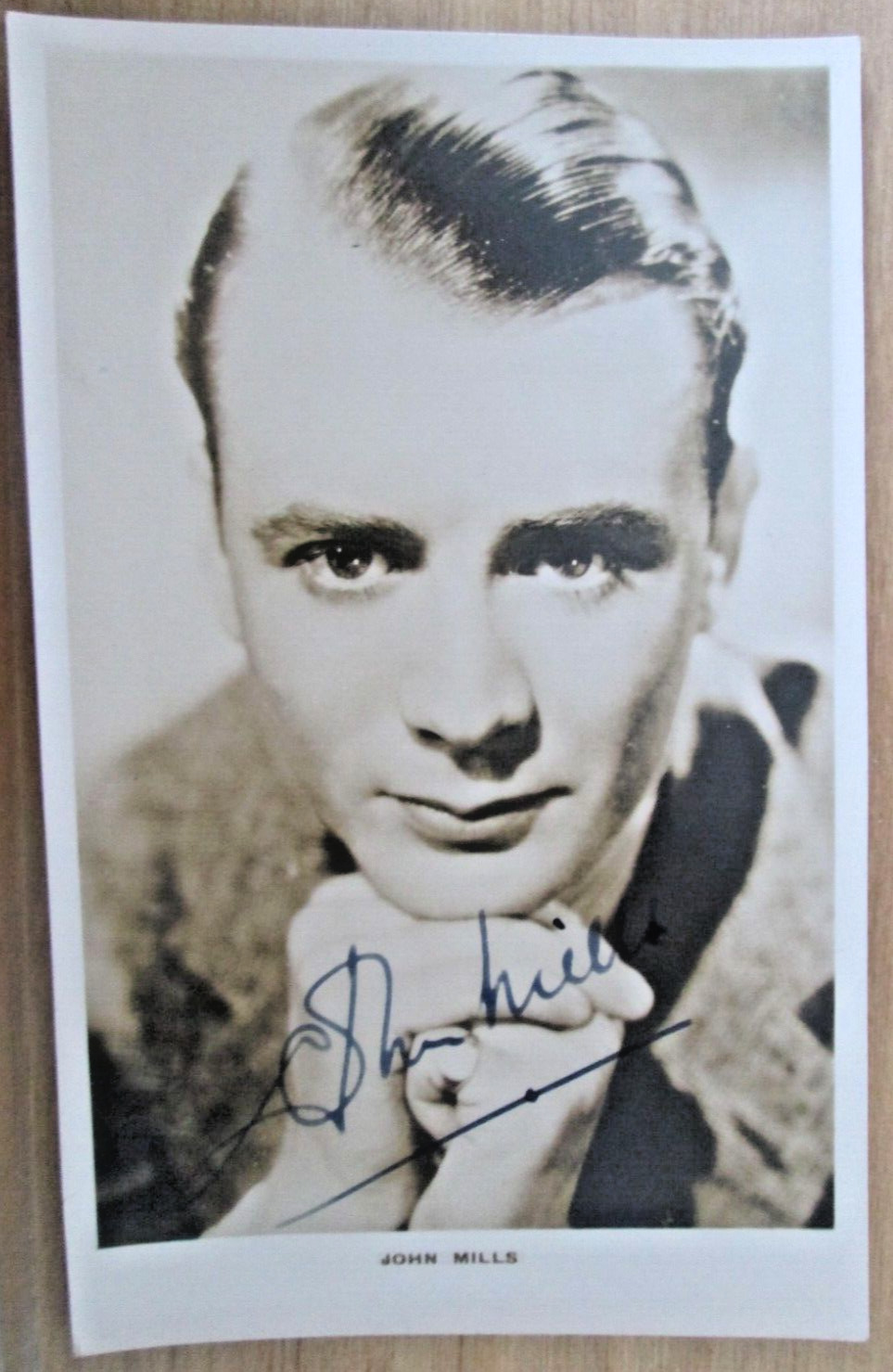 John Mills Actor Signed Vintage Postcard Autographed 1930s