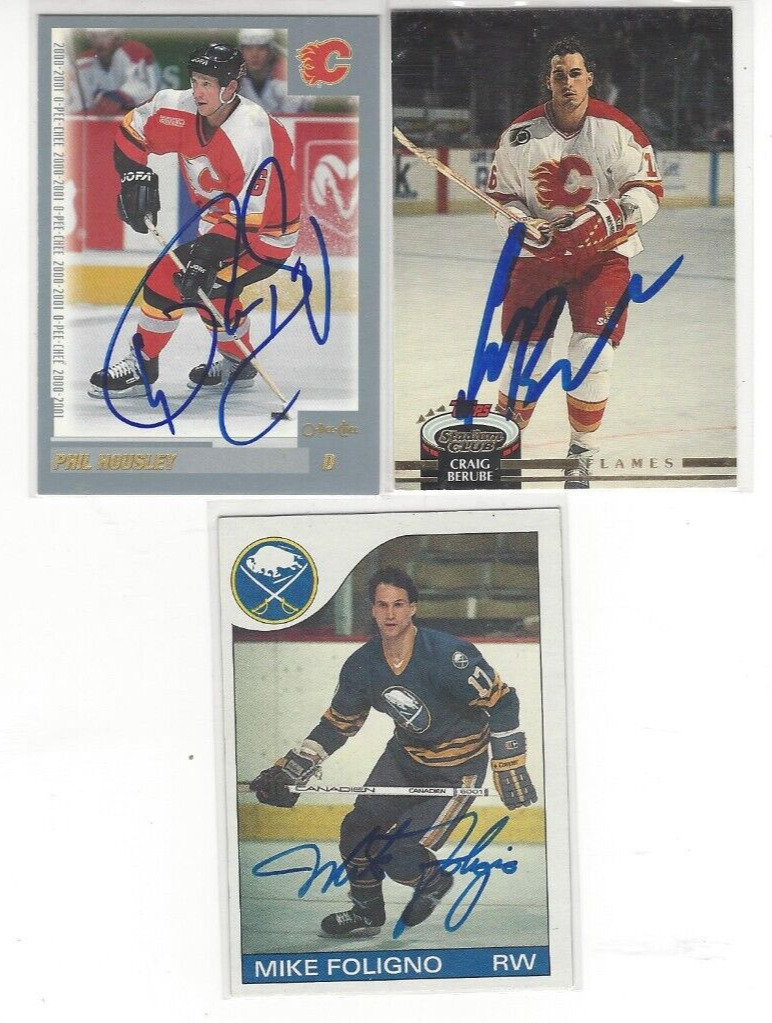 1985-86 Topps #17 Mike Foligno Signed Card Buffalo Sabres