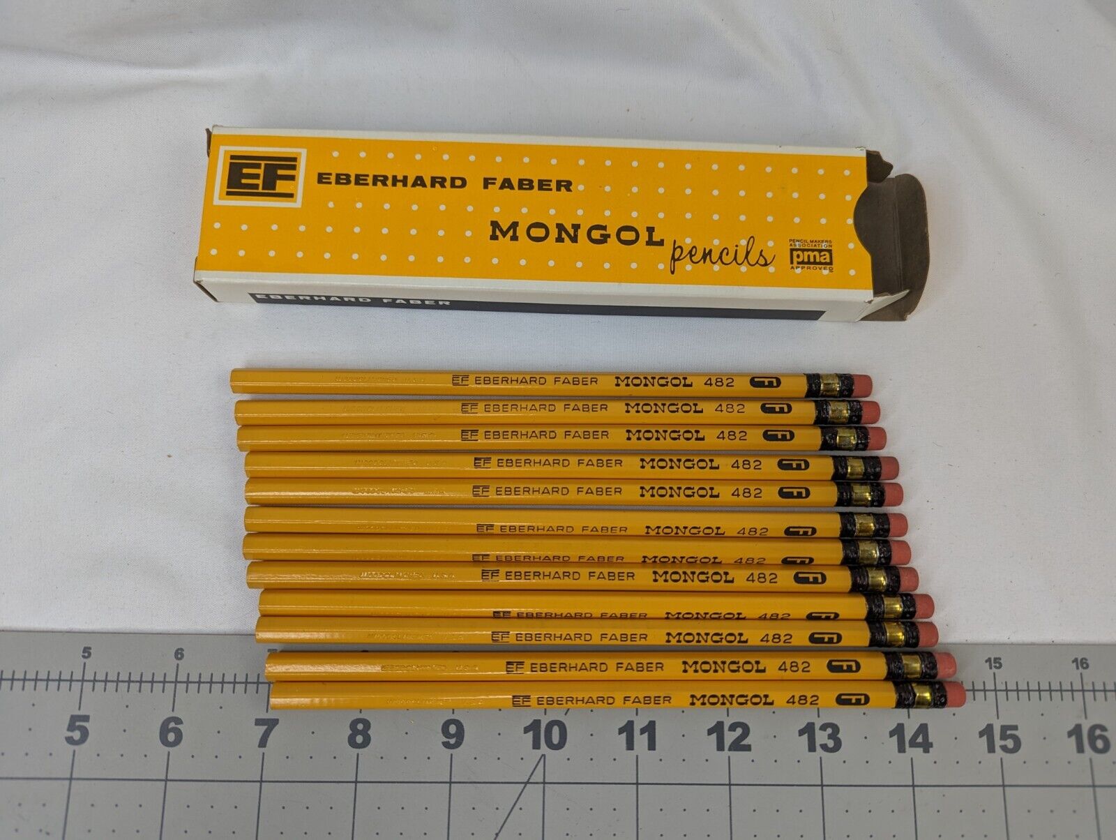 Vintage Eberhard Faber EF Mongol 482 F Writing Pencils 12 Each