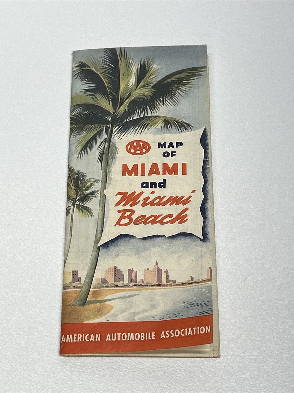 Vintage 1953-1954 AAA Road Map Of Miami And Miami Beach