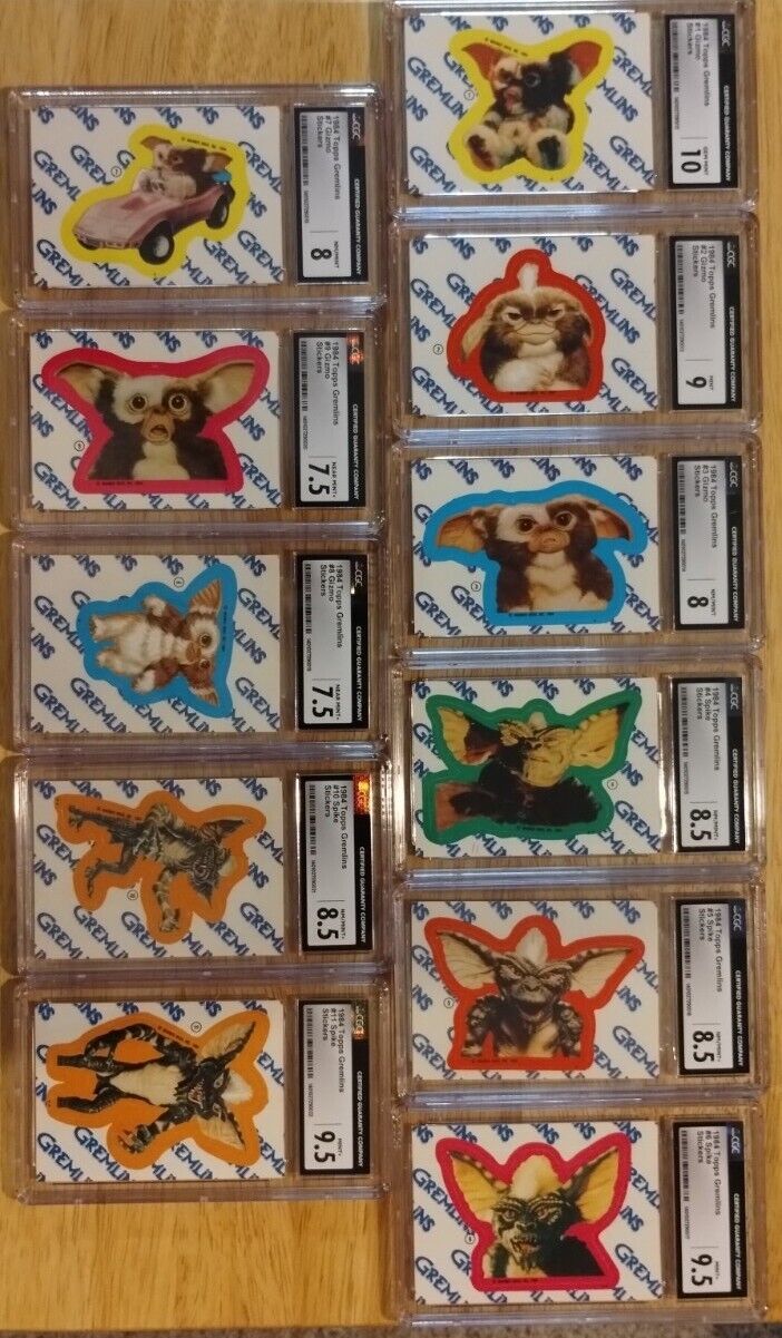1984 Topps GREMLINS Complete Sticker Set Of 11 Stickers Graded CGC Gizmo Spike