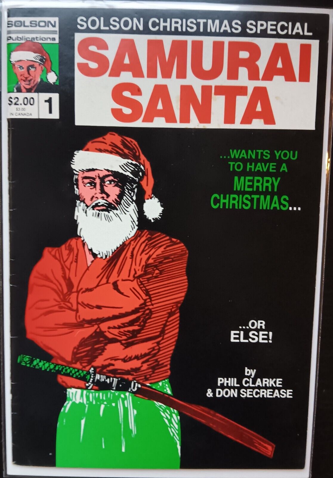 Solson Christmas Special Samurai Santa 1 1986 1st Published Jim Lee Art 6.0 Fine