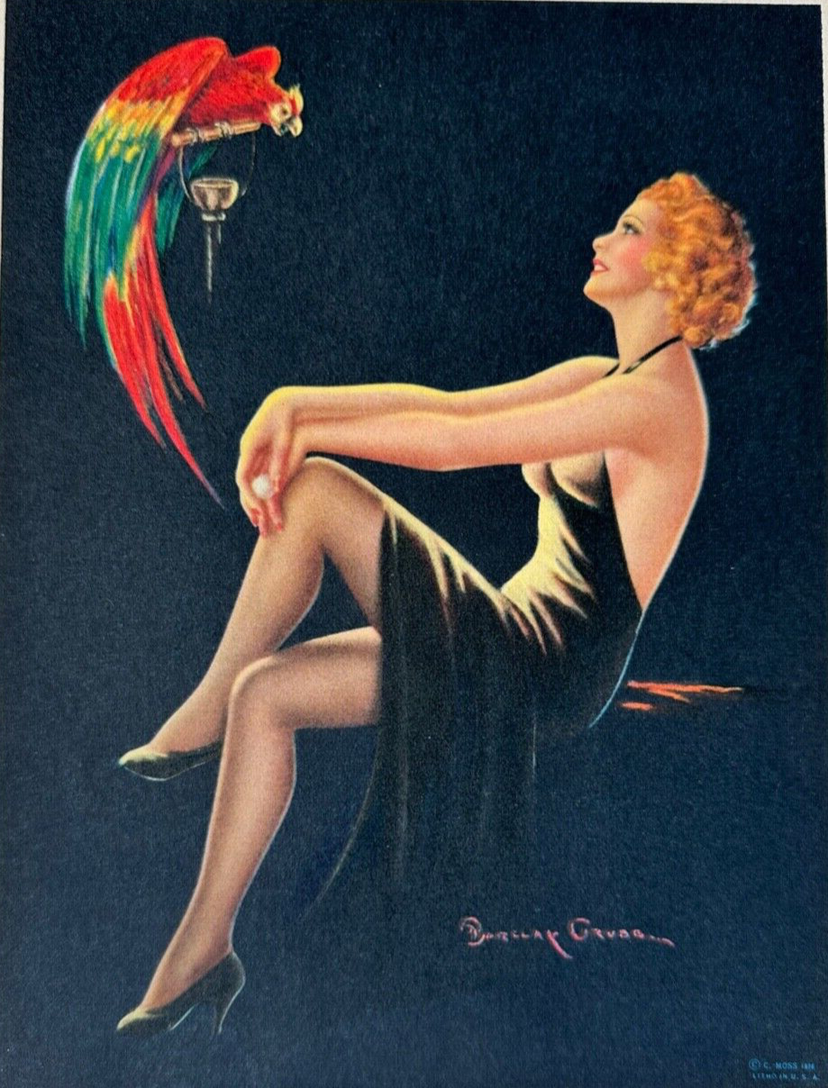 Pretty Polly, Vintage 1938 Barclay Grubb 6x8 Pin-Up Print Art Deco Beauty