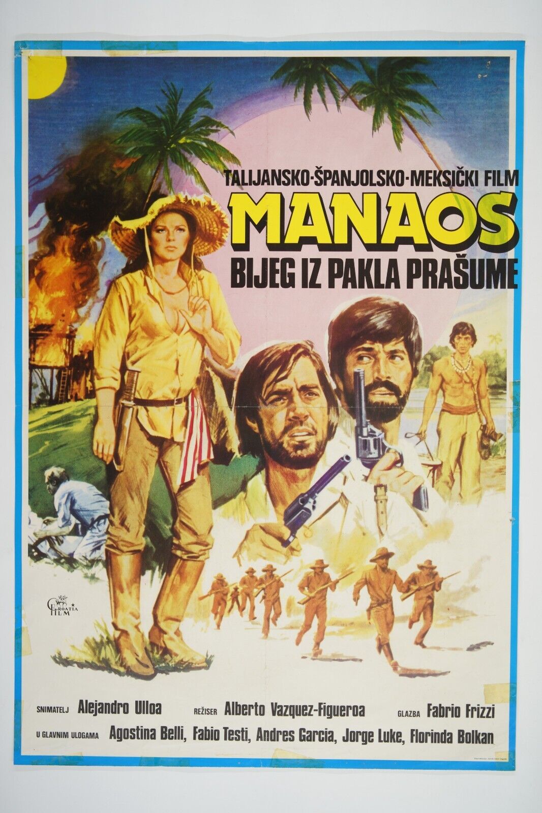 MANAOS Original RARE exYU movie poster 1979 FABIO TESTI ALBERTO VÁZQUEZ FIGUEROA