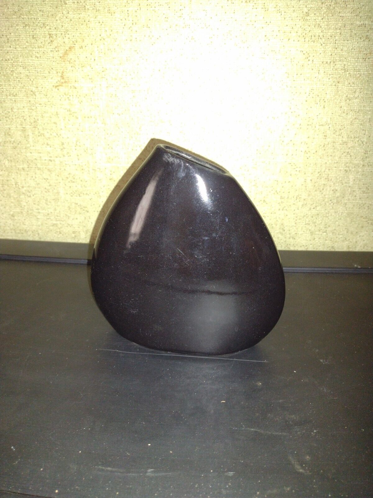 Vintage Black glass vase Small To Medium Size